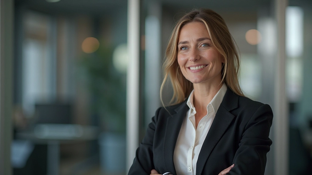 Executive team reviewing strategic business presentation with clear data visualizations on large display screen